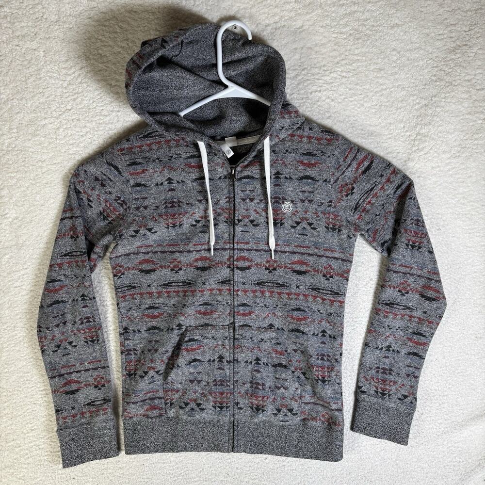 Element Skateboards Hoodie Sweatshirt Womens Medium Aztec Print Knit Y2K Skate